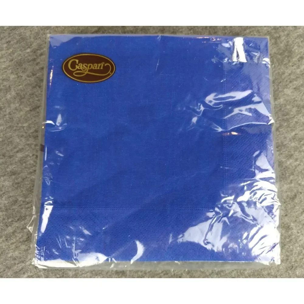 Caspari Plaid‎ Lavender & Solid Blue 2 Pks 20 Triple-Ply Napkins Jill Rose NEW